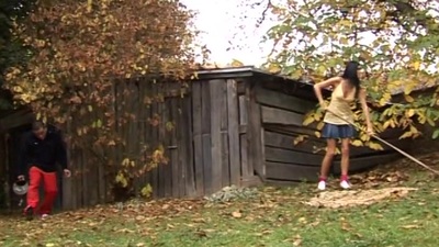 Weenie stuffed thither histrionic cutie Ella B's mouth